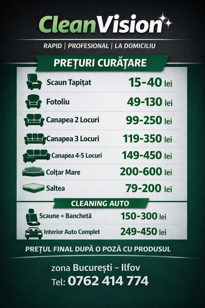 Curatare/ spalare canapele, scaune, fotolii si banchete auto detailing
